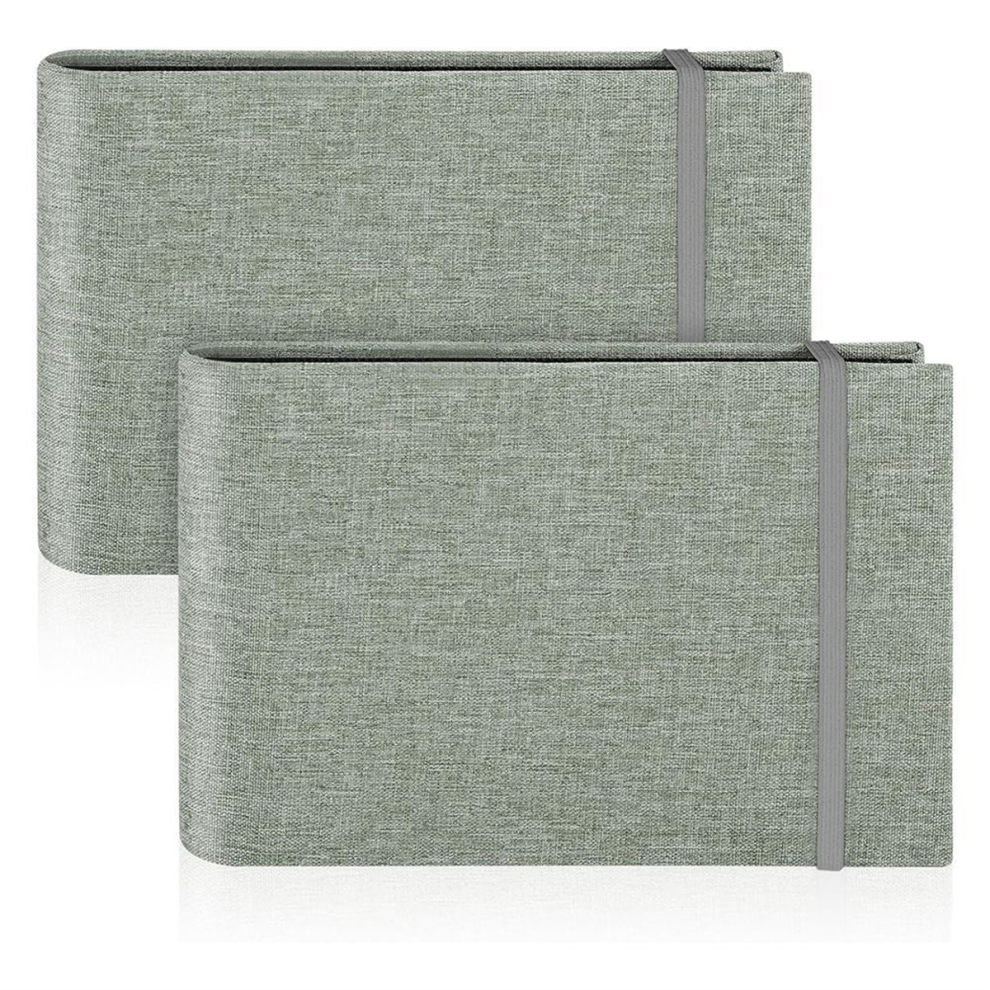 Tauoh 2 Pack Small Photo Albums, 6X4 Slip In Albums 200 Photos Mini Flip Book Album Portable Cover Memory Gray