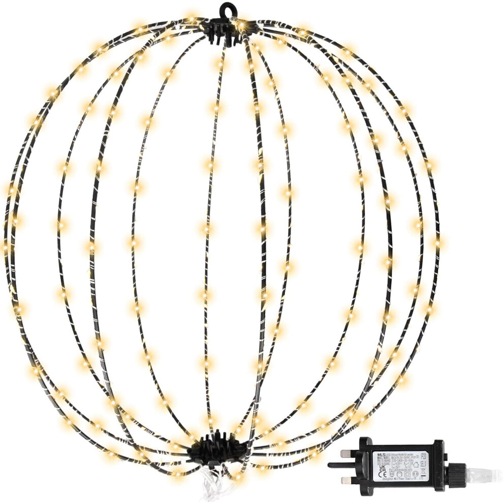 Shatchi White (50Cm) Christmas Led Lights 3D Ball Warm Leds Xmas Hanging Dã©Cor