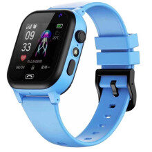 (Blue) Kids Smart Watch Phone LBS Location SOS Camera Video Call SIM Card Flashlight Alarm Clock Camera Children Smartwatch Gifts