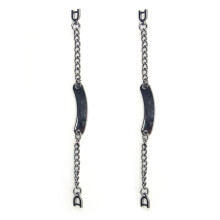 HAND Set of 2 Dark Gunmetal Tone Metal Sew On Coat Hangers Chain Loops 120 mm