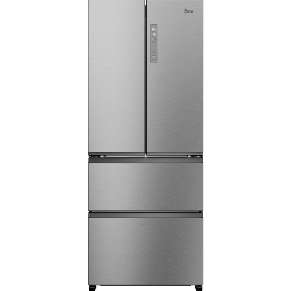 Hoover H-FRIDGE 700 HONFQ2T718EXK Frost Free American Fridge Freezer - Stainless Steel | E Rated, Super Cool Function & Adjustable Shelves