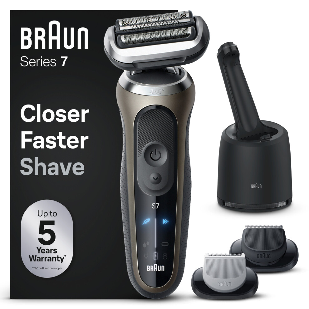 Braun Black/Brown Series 7 72-C7650cc Foil Shaver Trimmer