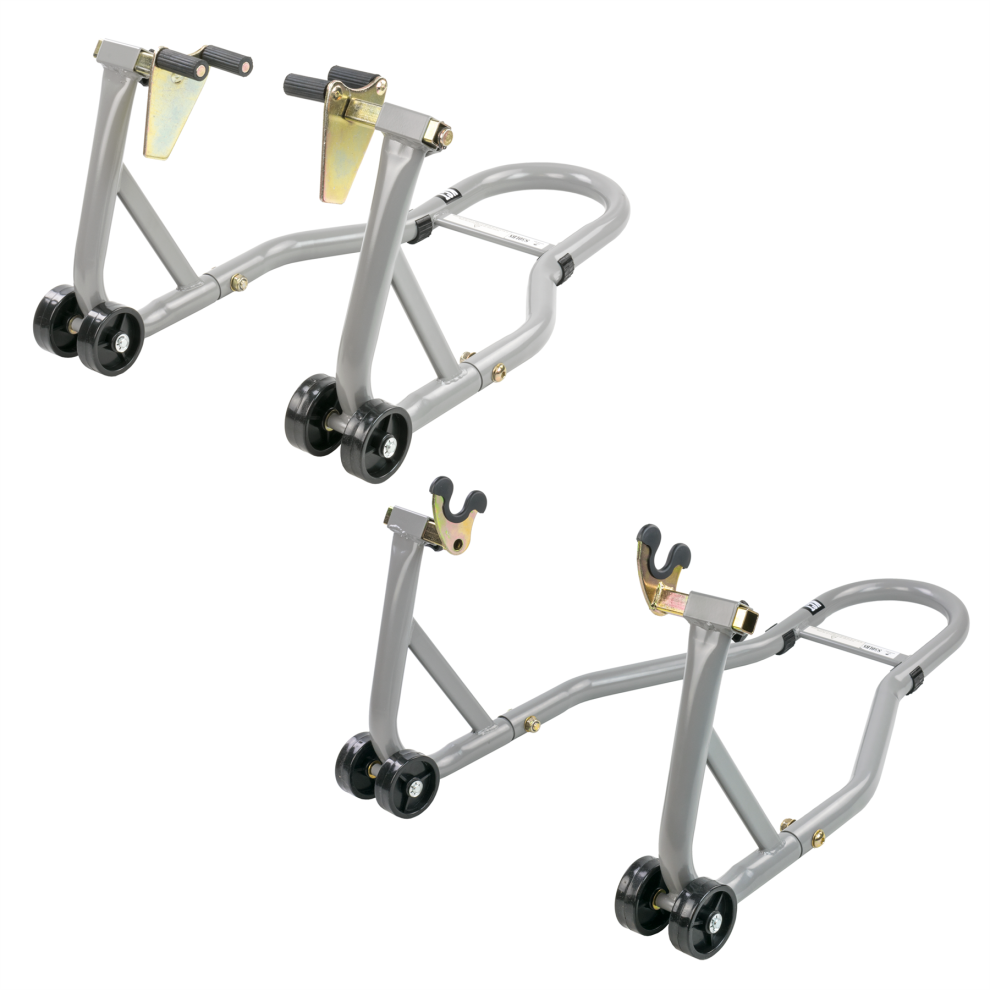 KCT Front & Rear Heavy Duty Motorcycle Spool Cradle Paddock Stand