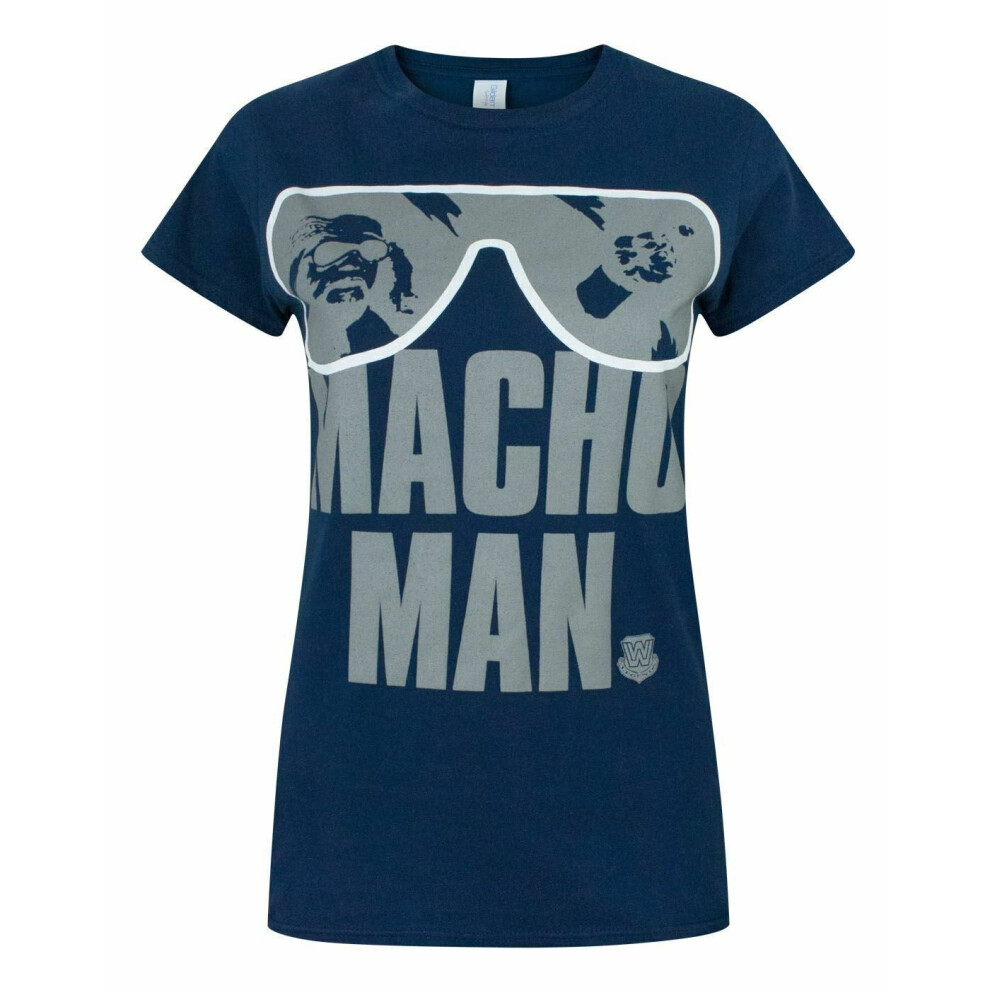 (XL, Blue) WWE Womens/Ladies Macho Man Randy Savage T-Shirt