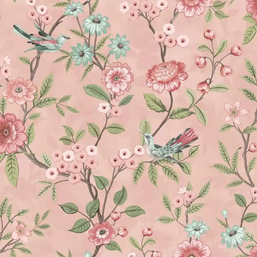 (10m x 53cm, Pink) Fine Decor Eleanor Floral Wallpaper