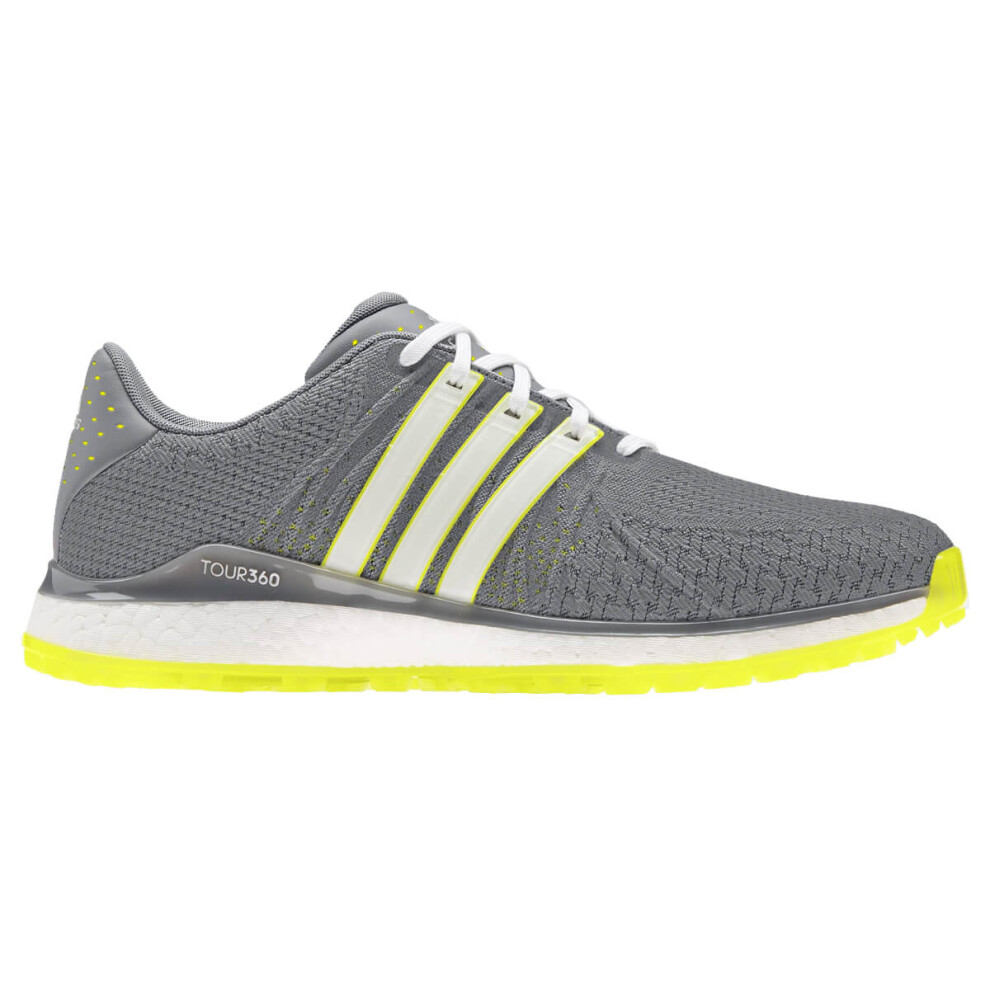 (UK 8.5, Grey/White/Yellow) adidas Golf Mens TOUR360 XT-SL Textile Spikeless Waterproof Golf Shoes