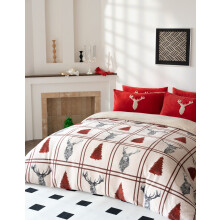 (Double ) Teddy Bear Fleece Stag Duvet Set Fluffy Warm Soft