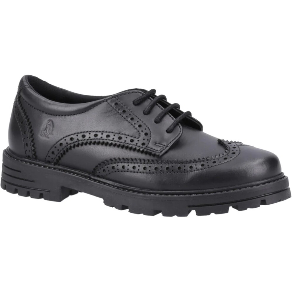 (10 UK Child, Black) Hush Puppies Girls Maxine Leather School Shoes