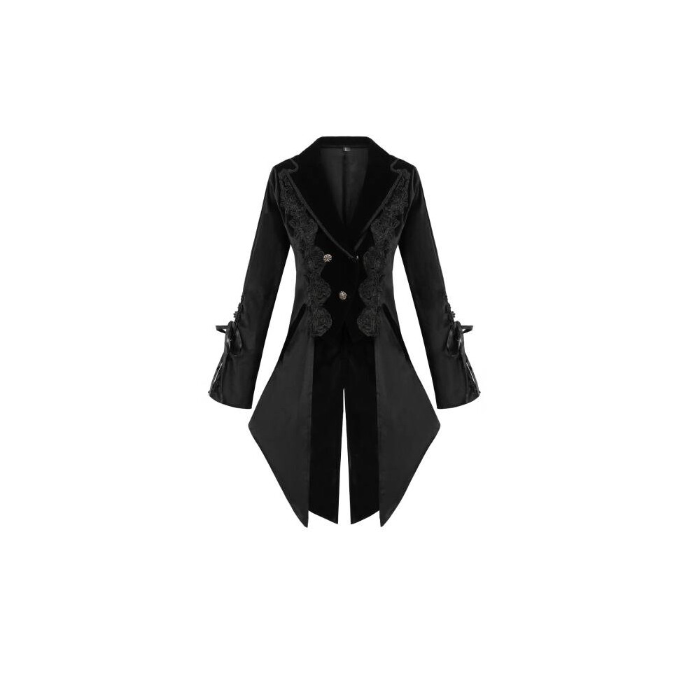 (Style F, XXL) Medium Long Coat Fashion Slimfit Trench Dark Tie Collar Court Tuxedo Cosplay-image-OPC-PFQC8NN-NEW