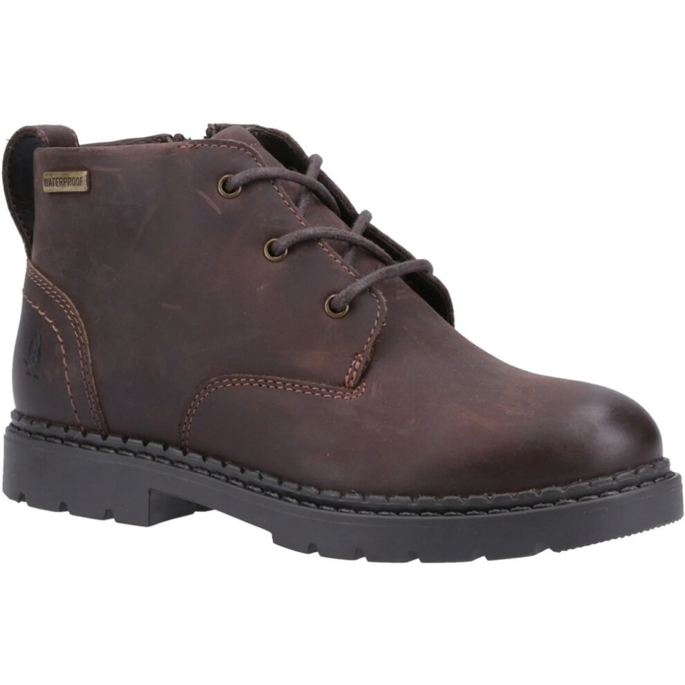 (2 UK, Brown) Hush Puppies Boys Mini Presley Leather Boots