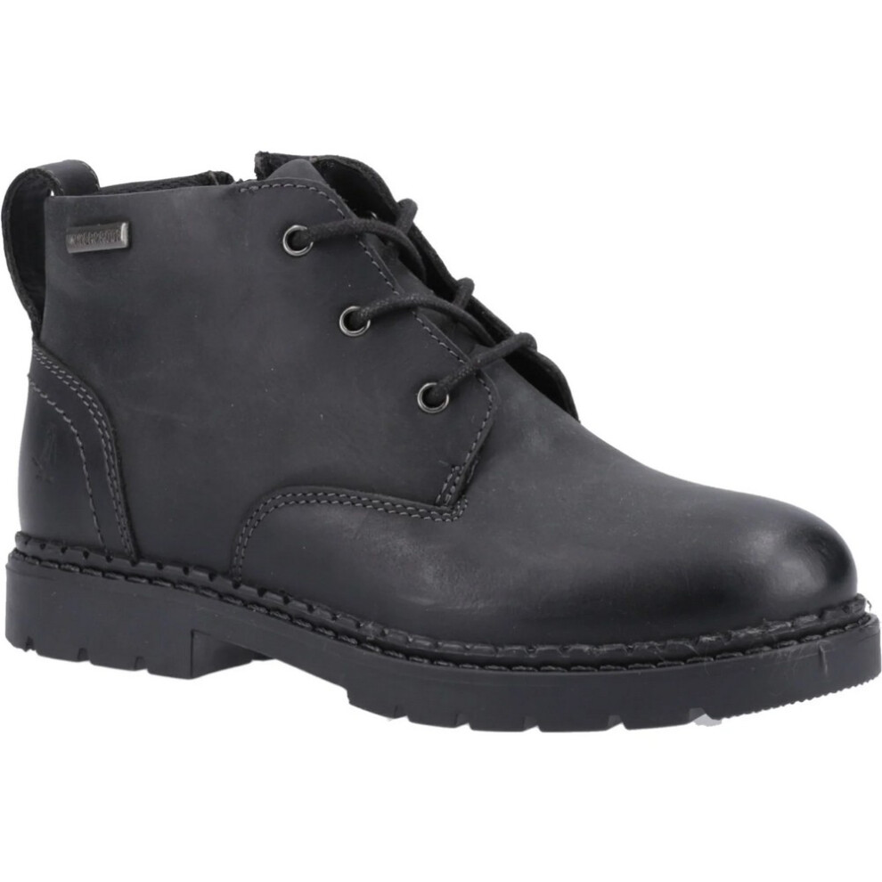 (2 UK, Black) Hush Puppies Boys Mini Presley Leather Boots