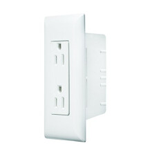 RV Designer S831 AC Contemporary Dual Outlet Self Contained Speedwire With CoverPlate White