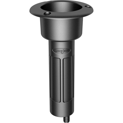 Mate Series Plastic 0 Rod Cup Holder  Drain  Round Top  Black P1000DB