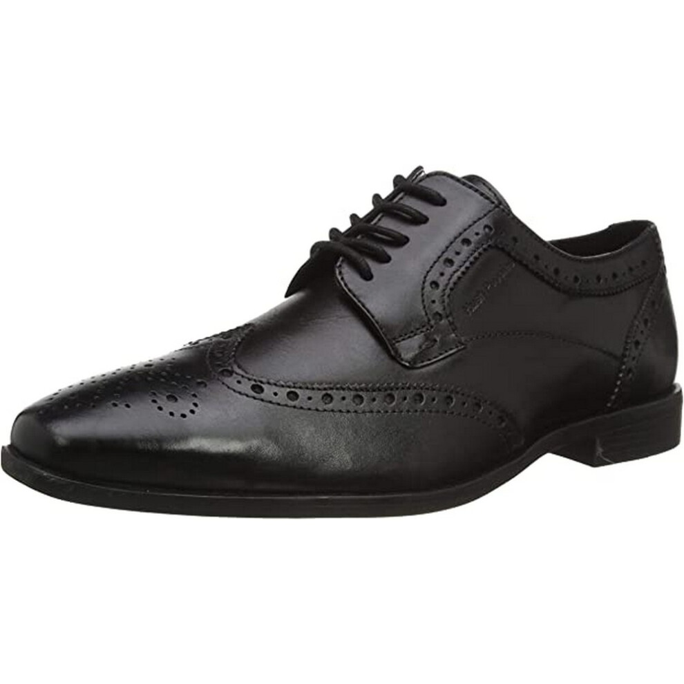 (10 UK Child, Black) Hush Puppies Boys Elliot Leather Brogues