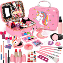 Kids Makeup Kit for Girl Washable Makeup Set for Girls Real Makeup for Kids Girl Toys Princess Children Play Makeup Kit with