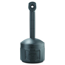 Cendrier urbain d'extérieur sur base stable, capacité 15 L, diamètre 42 cm, hauteur 98 cm, noir