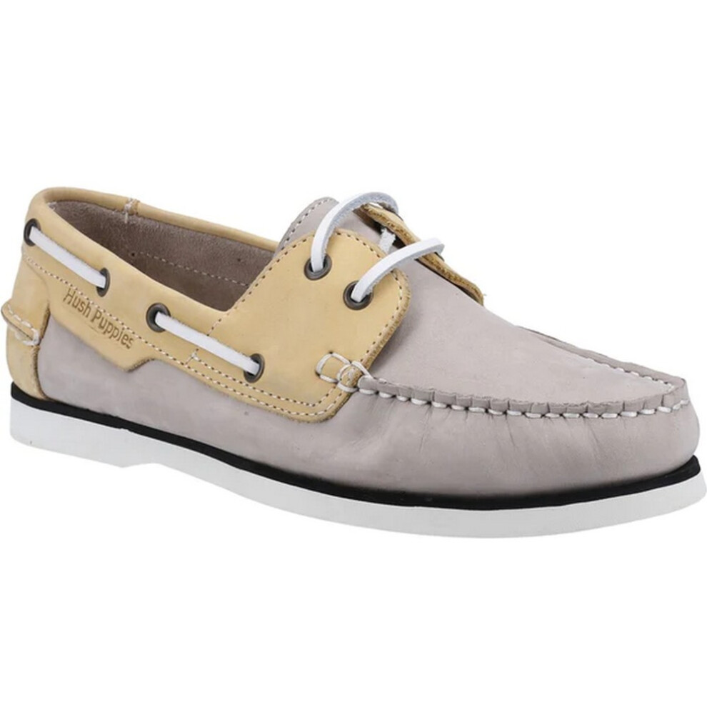 (6 UK, Grey/Yellow) Hush Puppies Womens/Ladies Hattie Nubuck Boat Shoes