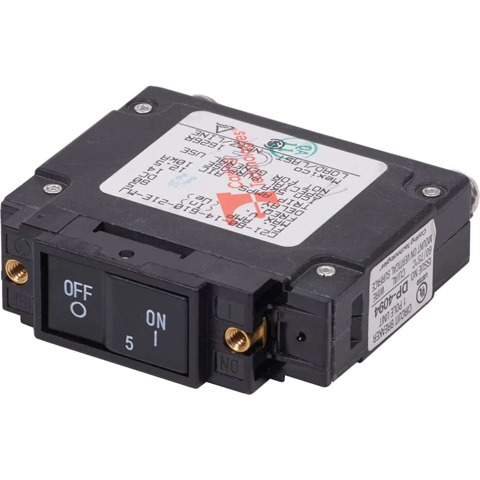 Blue Sea Systems Circuit Breaker Cseries Flat Rocker 5A Dc Ul489 632085074401