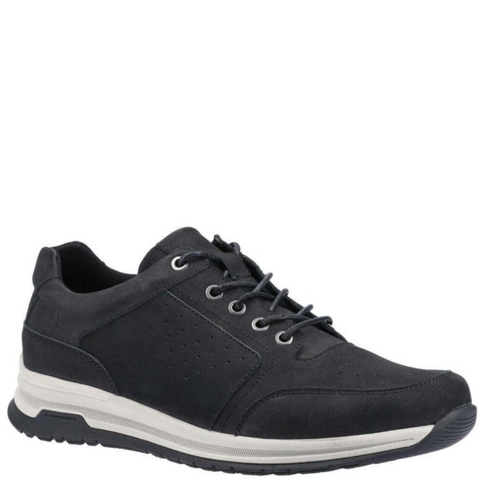 (6 UK, Black/White) Hush Puppies Mens Joseph Nubuck Trainers