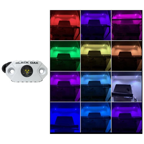 Black Oak Rock Accent Light  RgB  White Housing