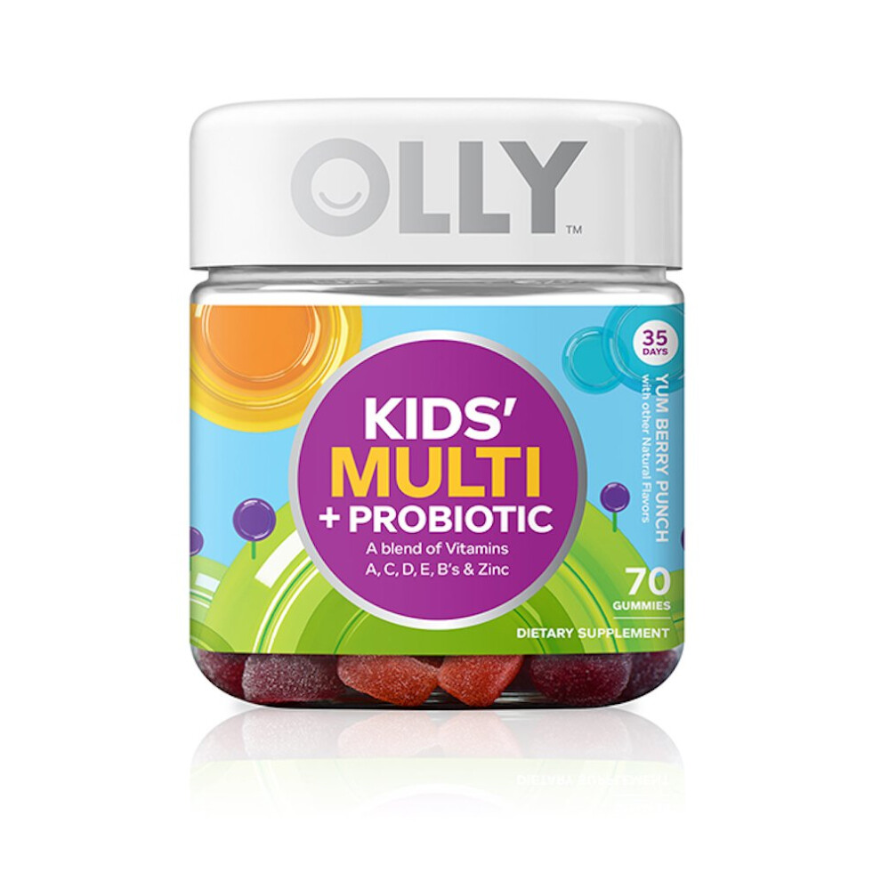 Olly Kids Multivitamin And Probiotic Gummy Supplement With Zinc Probiotics Yum Berry Punch 70 Count 35 Day Supply