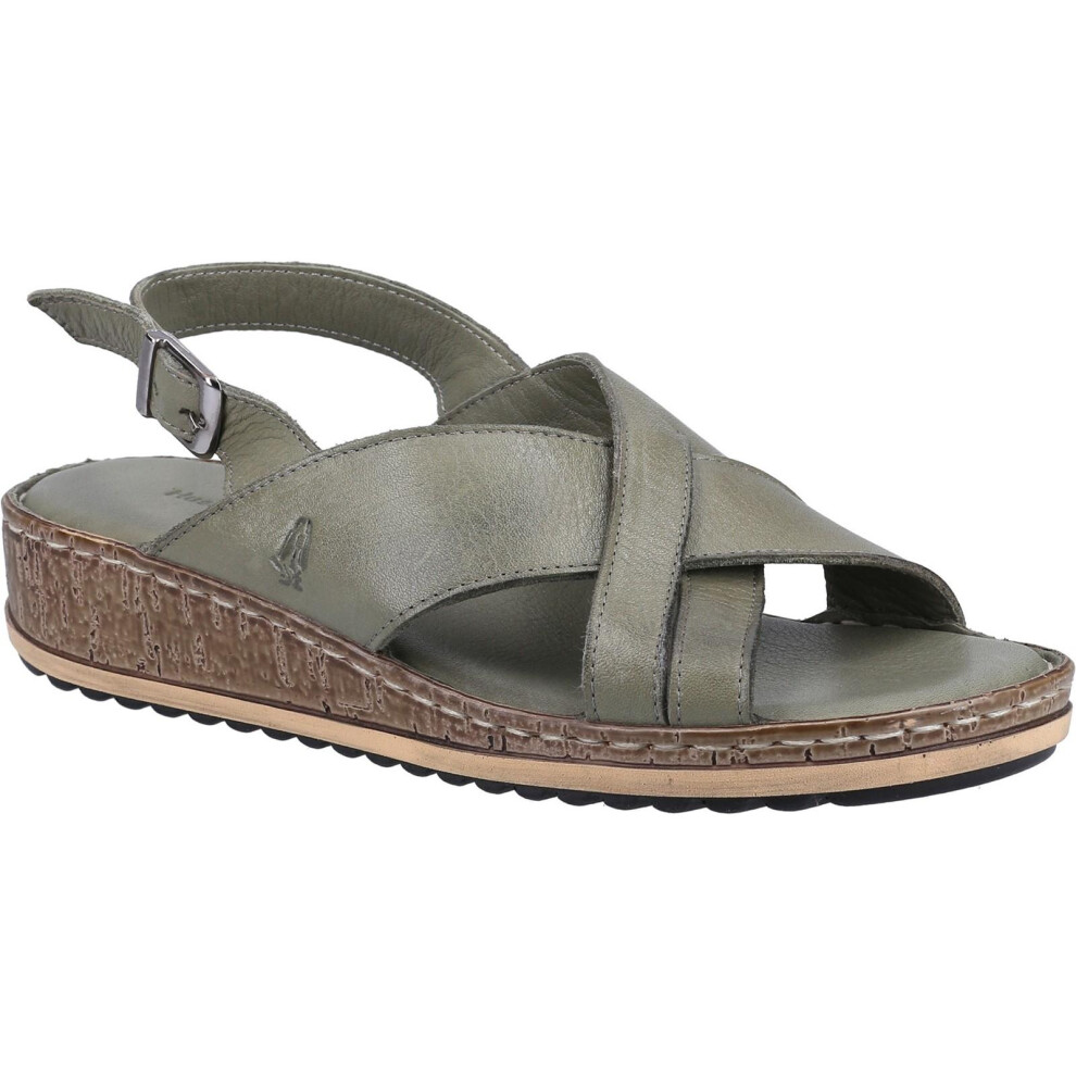 (3 UK, Olive) Hush Puppies Womens/Ladies Elena Leather Wedge Sandal