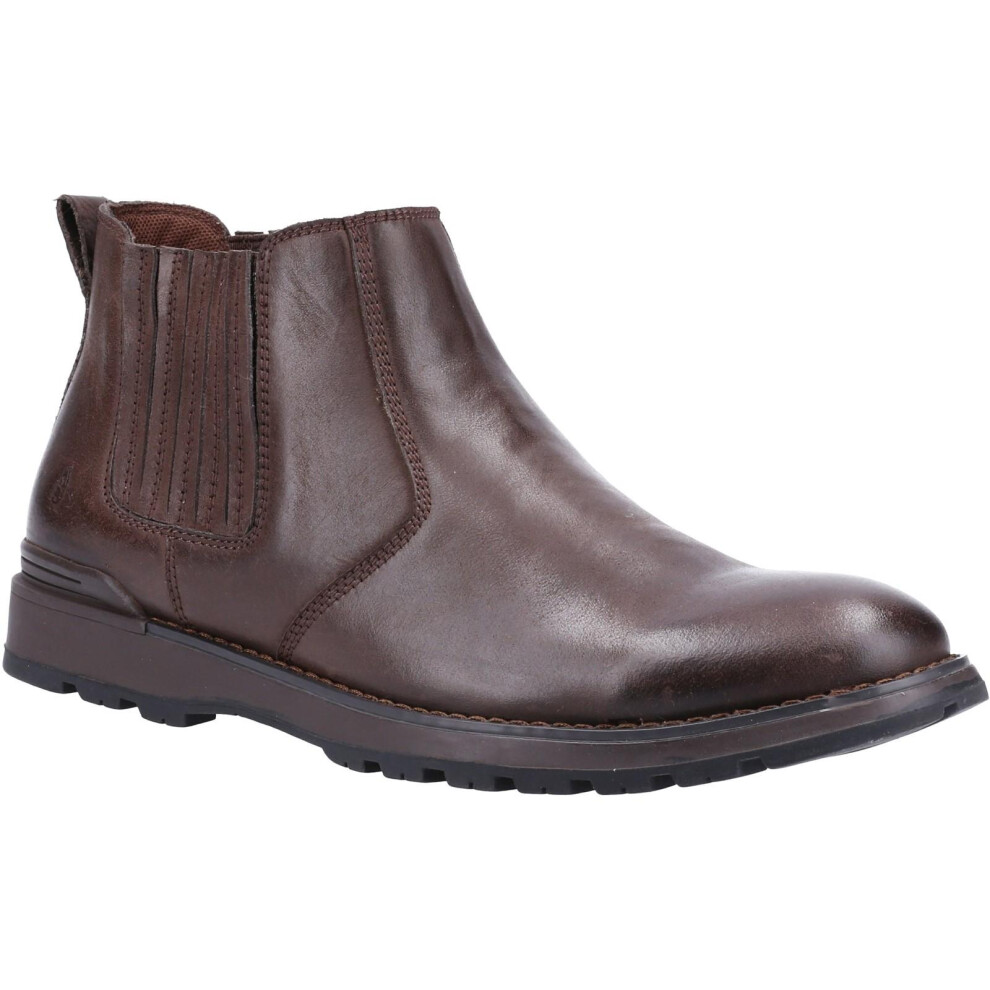 (7 UK, Brown) Hush Puppies Mens Gary Leather Chelsea Boots