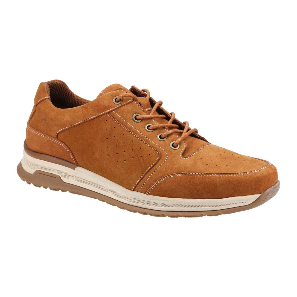 (11 UK, Tan) Hush Puppies Mens Joseph Lace Leather Trainers