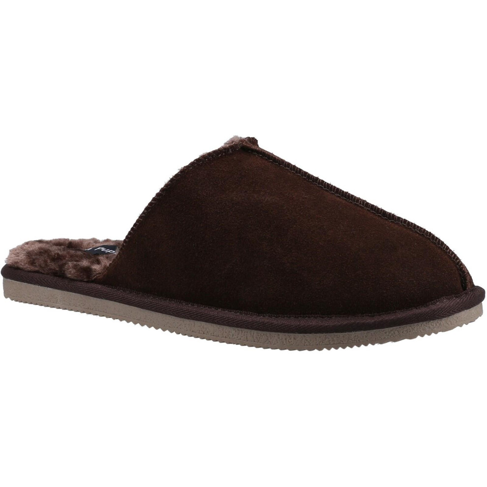 (11 UK, Brown) Hush Puppies Mens Coady Suede Slippers