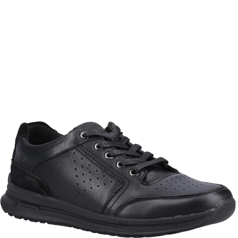 (7 UK, Light Black) Hush Puppies Mens Joseph Leather Trainers