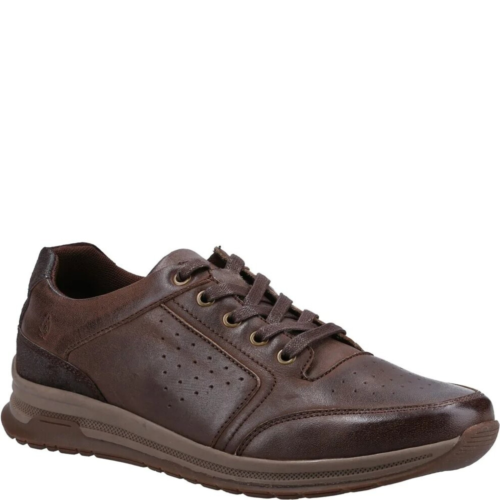 (6 UK, Light Brown) Hush Puppies Mens Joseph Leather Trainers