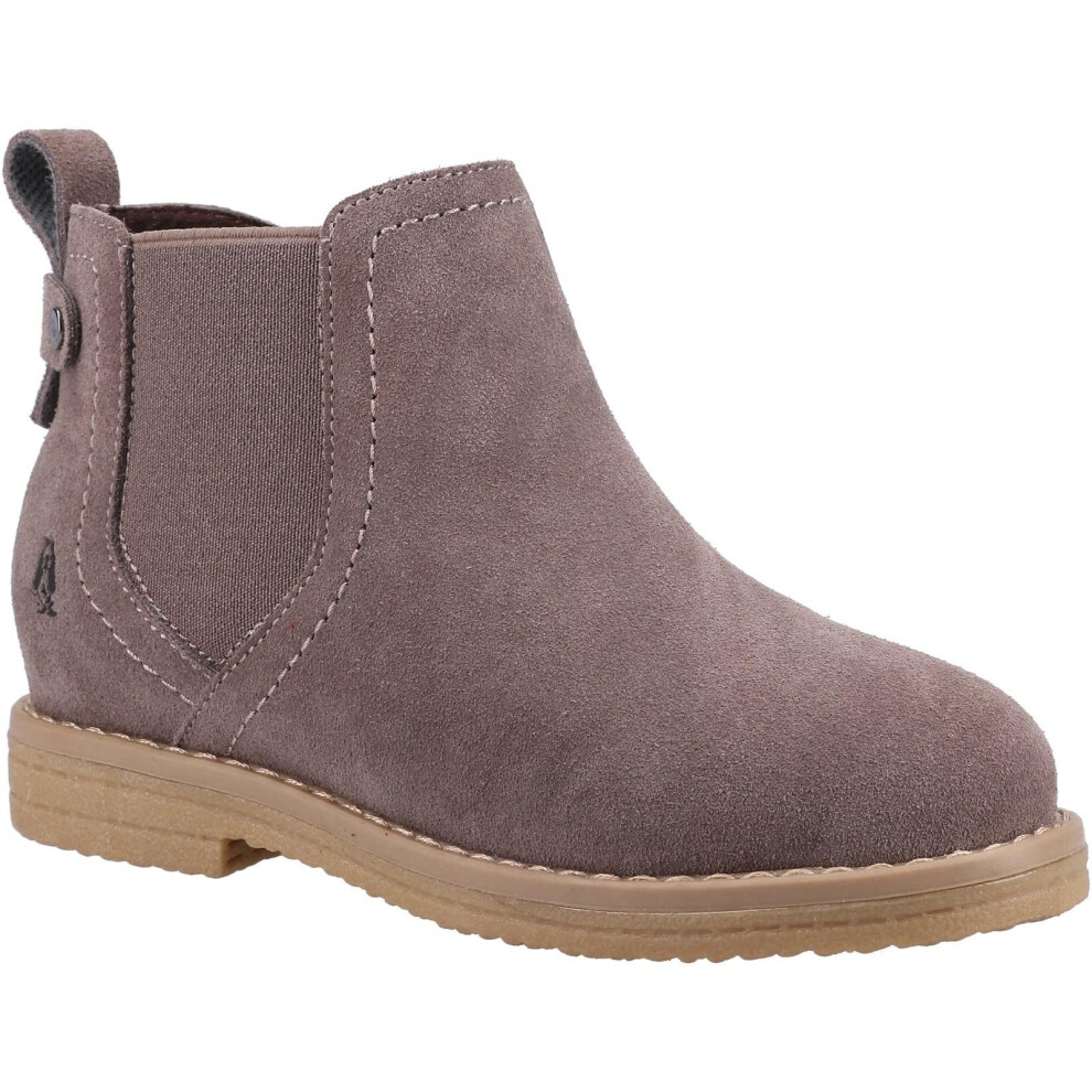 (12 UK Child, Grey) Hush Puppies Girls Mini Maddy Suede Ankle Boots