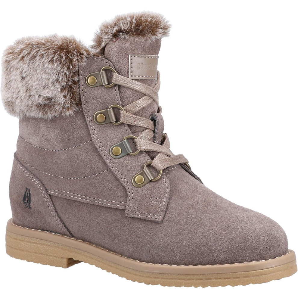 (1 UK, Grey) Hush Puppies Girls Mini Florence Suede Ankle Boots