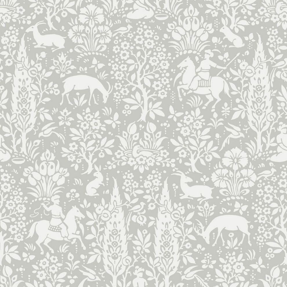 (One Size, Grey) Crown Archives Woodland Wallpaper