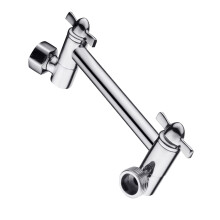 BRIgHT SHOWERS Douchearmverlenger van messing voor regen- en handdouchekop, 5 inch universele douchekopverlengarm, hoogte en hoek verstelbaar, chroom