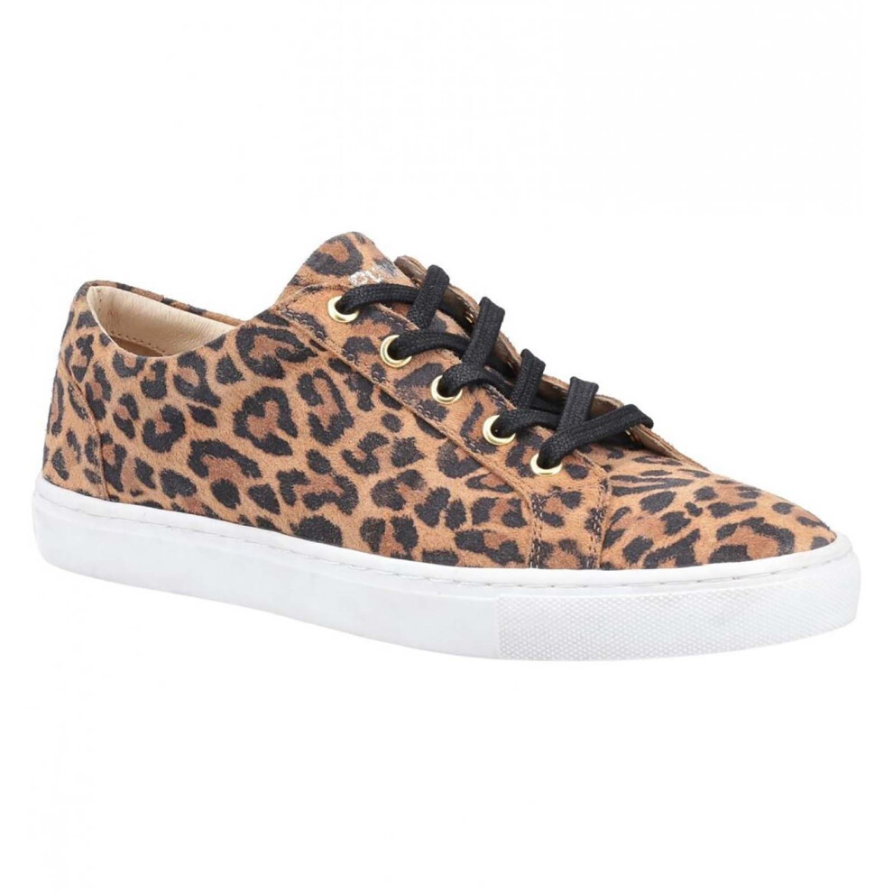 (5 UK, Brown/Black) Hush Puppies Womens/Ladies Tessa Leopard Print Leather Trainers