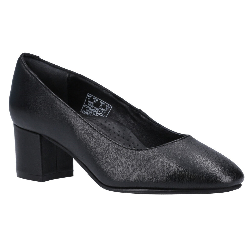 (4 UK, Black) Hush Puppies Ladies/Womens Anna Leather Court Shoe