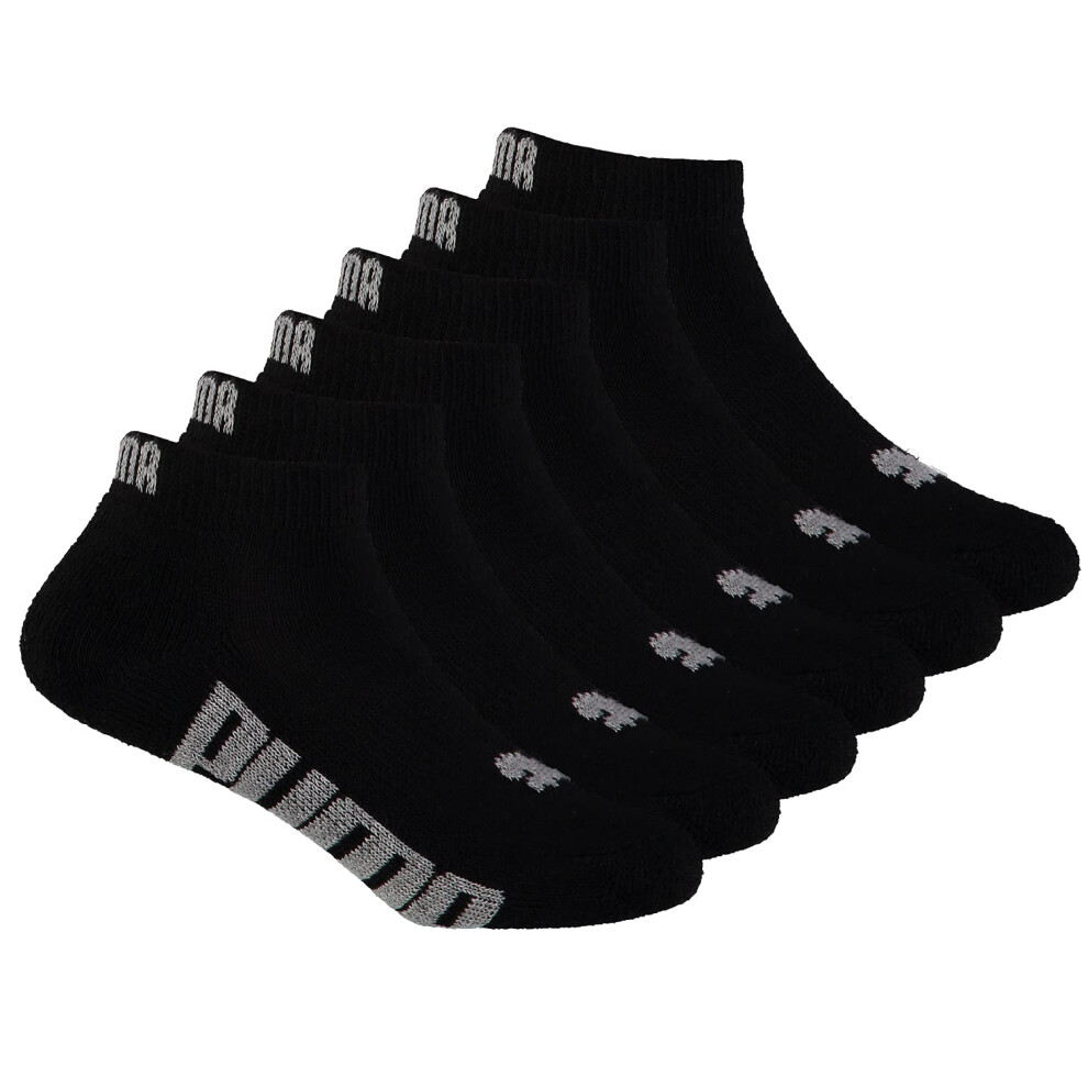 PUMA KIDS 6 PAcK LOW cUT SOcKS 565  Black with grey