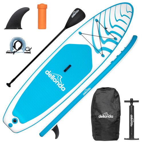 Dellonda Inflatable Stand-Up Paddle Board 10'6" - Light Blue/White 1