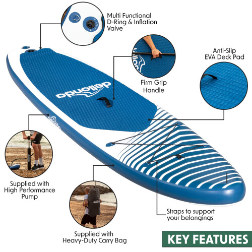 Dellonda Inflatable Stand-Up Paddle Board 10'2" - Dark Blue 2