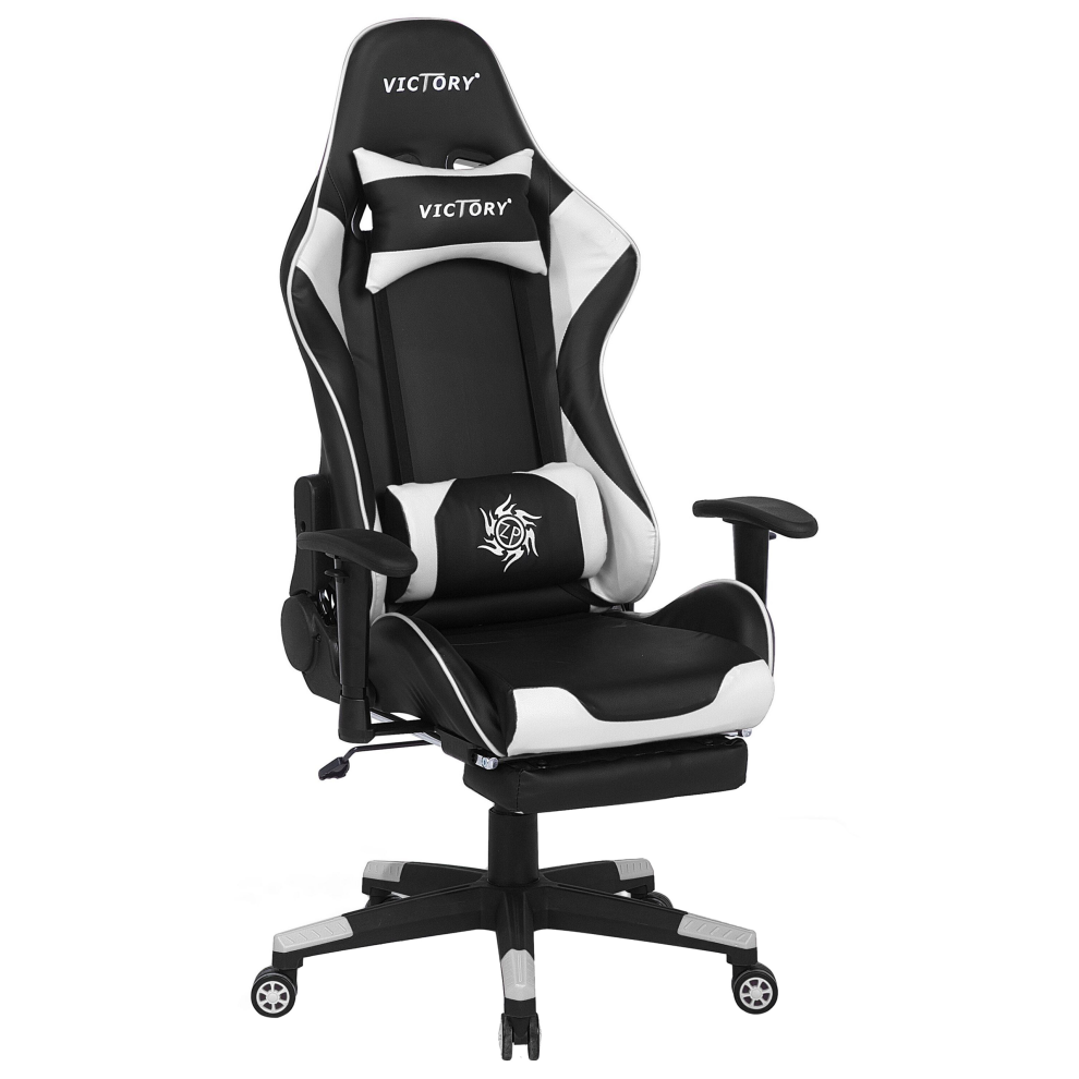 Gaming Chair Swivel VICTORY Faux Leather White