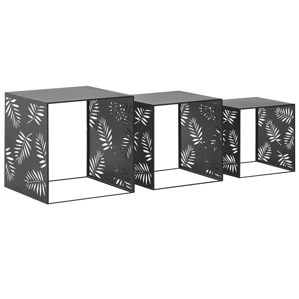 Nest of 3 Tables Black WALDO