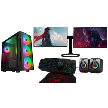 GamingPC Bundle Dual Monitors|core i5|16GB RAM|128GB SSD+1TB|GT710 2GB