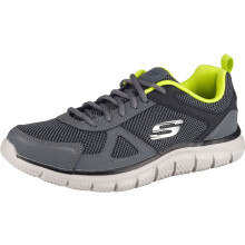Skechers mens Track Oxford charcoalLime 9 US