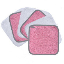 Polyte Premium Hypoallergenic Microfiber Makeup Remover and Facial cleansing cloth 8 x 8 in 6 Pack Pink White