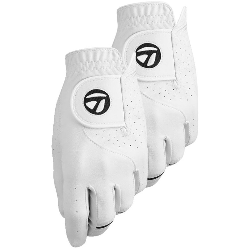 TaylorMade Mens Stratus Tech golf glove 2 Pack  White  Large