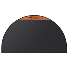 FLASLD Fireproof Fireplace Mat 32 60Inch Half Round Hearth Rug Protects Floors from Sparks Embers Black with Brown Label