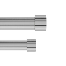 Umbra Cappa Double Curtain Rod  Includes 2 Matching Finials  Brackets  Hardware  36 to 66Inch  Nickel