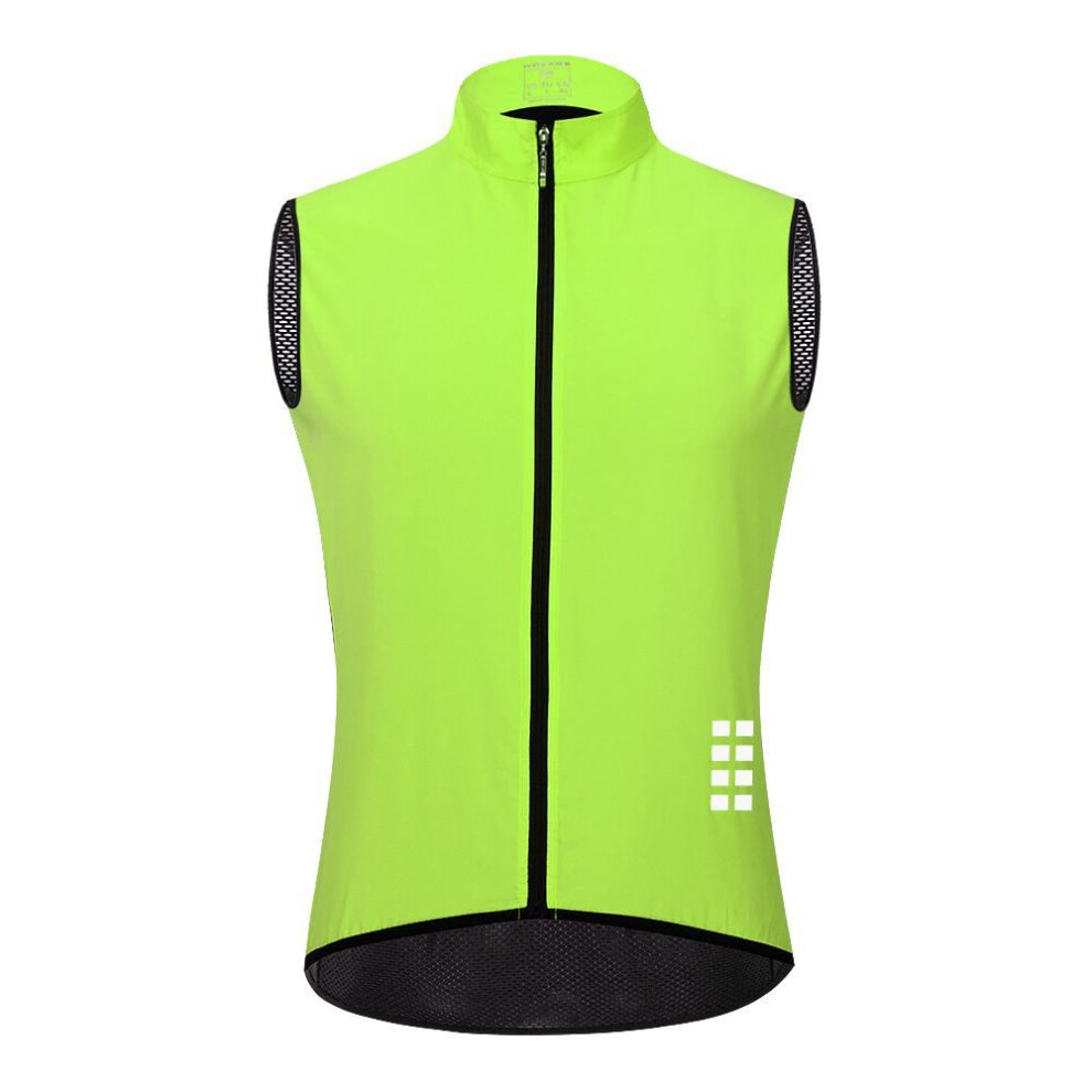 (Green, XXXL) Cycling Vest Men&apos;s Reflective Sleeveless Jersey MTB Road Bike Breathable Bicycle Tops Gilet