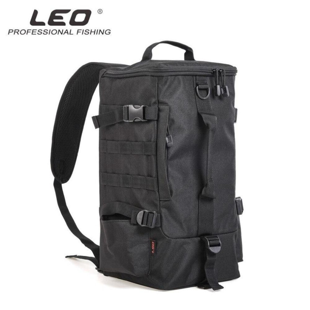 2023 New LEO Black Multi-functional Waterproof Fishing Tackle Storage Bag Large-capacity Outdoor Backpack Messenger Sling Fishing Bag